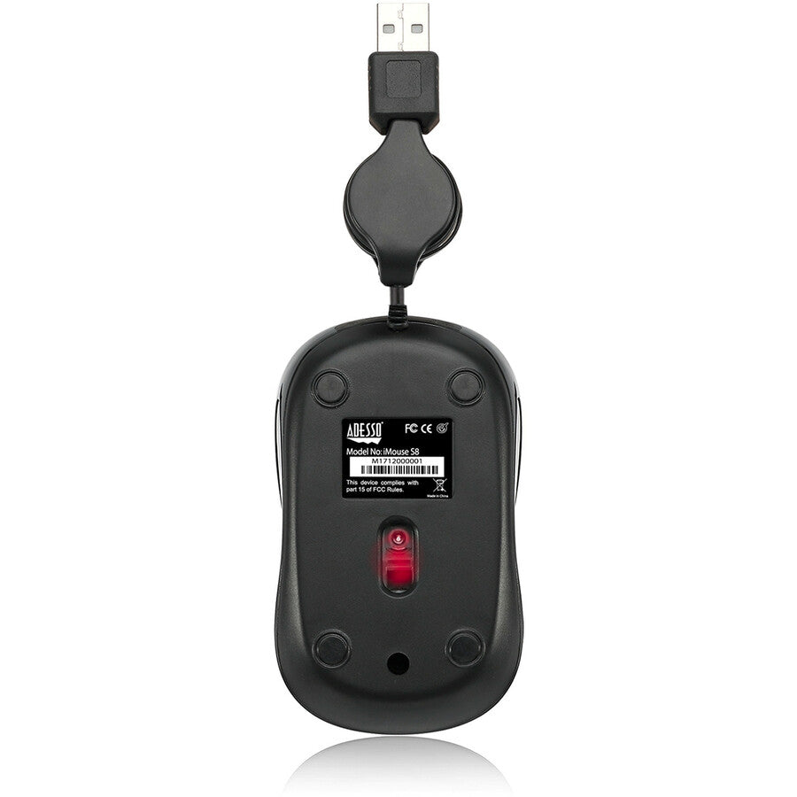 Adesso iMouse S8L Mouse - USB 2.0 - Optical - 3 Button(s) - Blue