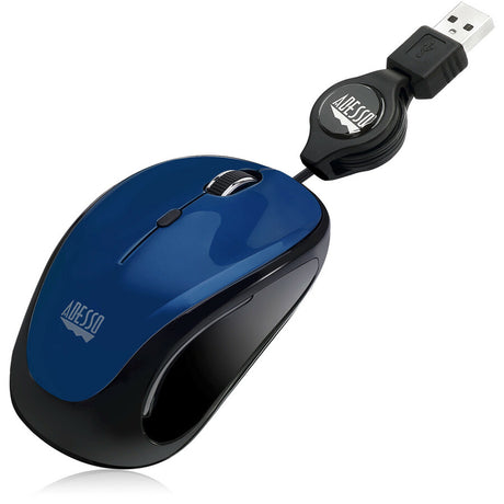 Adesso iMouse S8L Mouse - USB 2.0 - Optical - 3 Button(s) - Blue