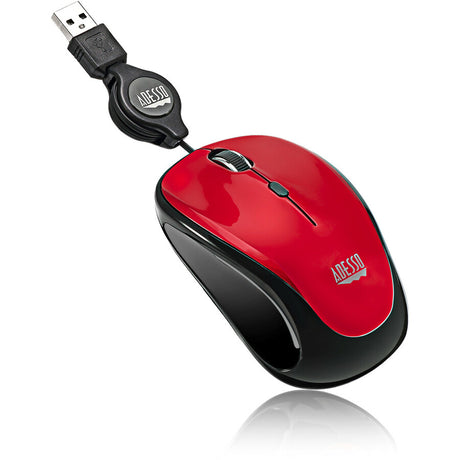 Adesso iMouse S8R Mouse - USB 2.0 - Optical - 3 Button(s) - Red
