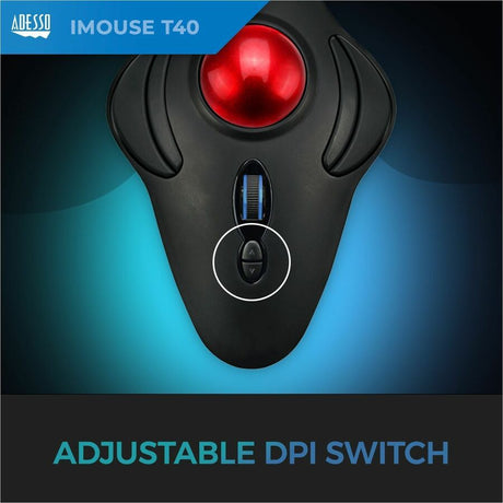 Adesso iMouse T40 Mouse - Radio Frequency - USB - Optical - 7 Button(s) - Black