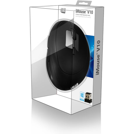 Adesso iMouse V10 Mouse - Radio Frequency - USB - Optical - 6 Button(s) - Black