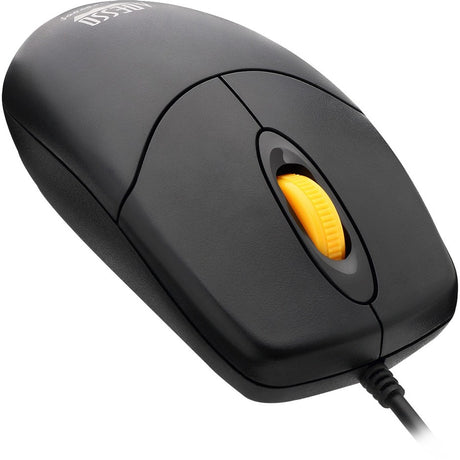 Adesso iMouse W3 Mouse - USB - Optical - 4 Button(s) - Black, Yellow