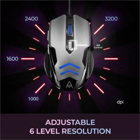 Adesso iMouse X1 Gaming Mouse - USB - Optical - 6 Button(s) - Black, Grey