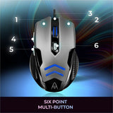 Adesso iMouse X1 Gaming Mouse - USB - Optical - 6 Button(s) - Black, Grey