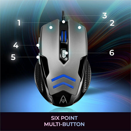 Adesso iMouse X1 Gaming Mouse - USB - Optical - 6 Button(s) - Black, Grey