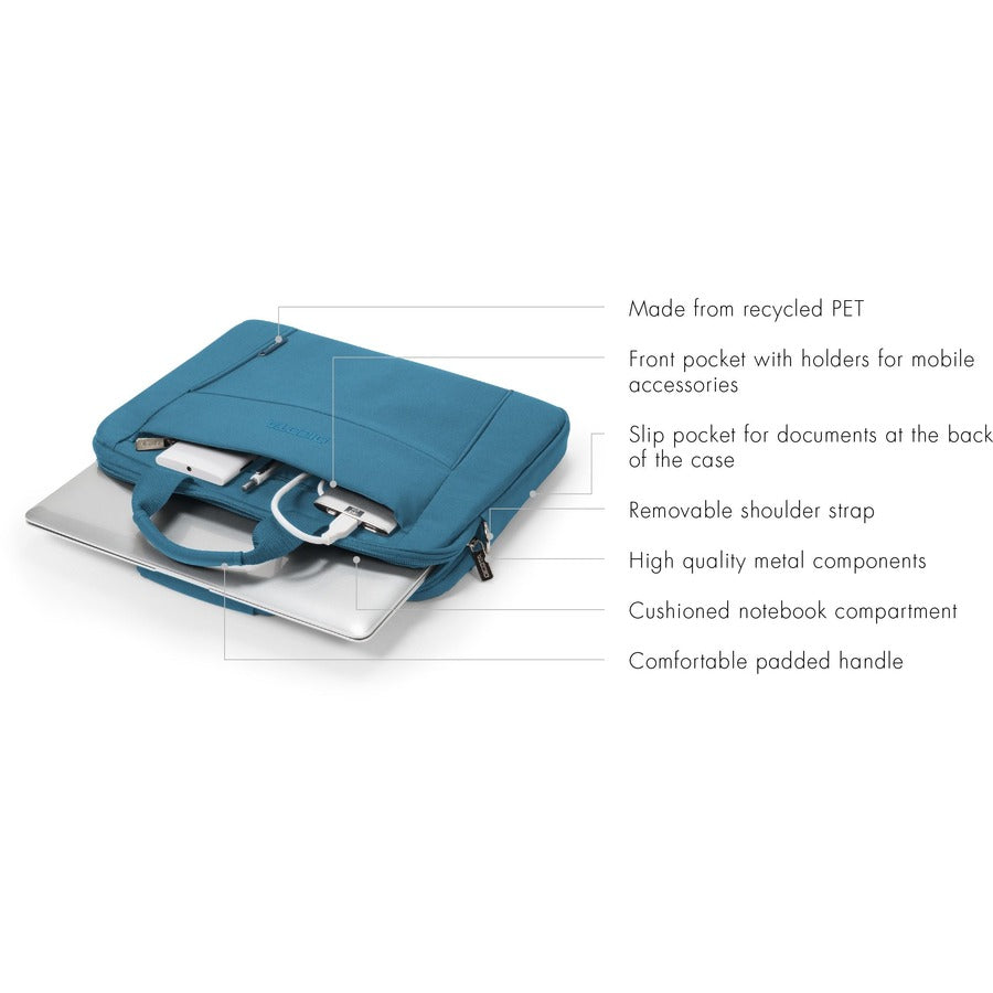 Dicota Eco Carrying Case for 33 cm (13") to 35.8 cm (14.1") Notebook - Blue