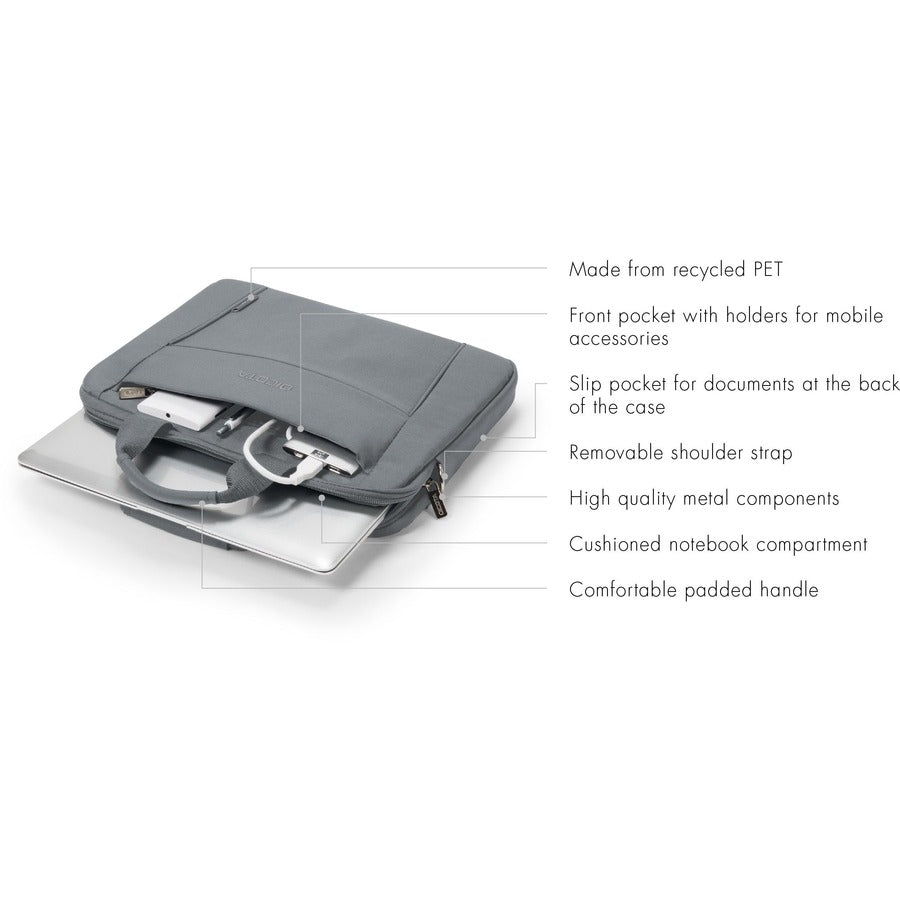 Dicota Eco Carrying Case for 33 cm (13") to 35.8 cm (14.1") Notebook - Grey