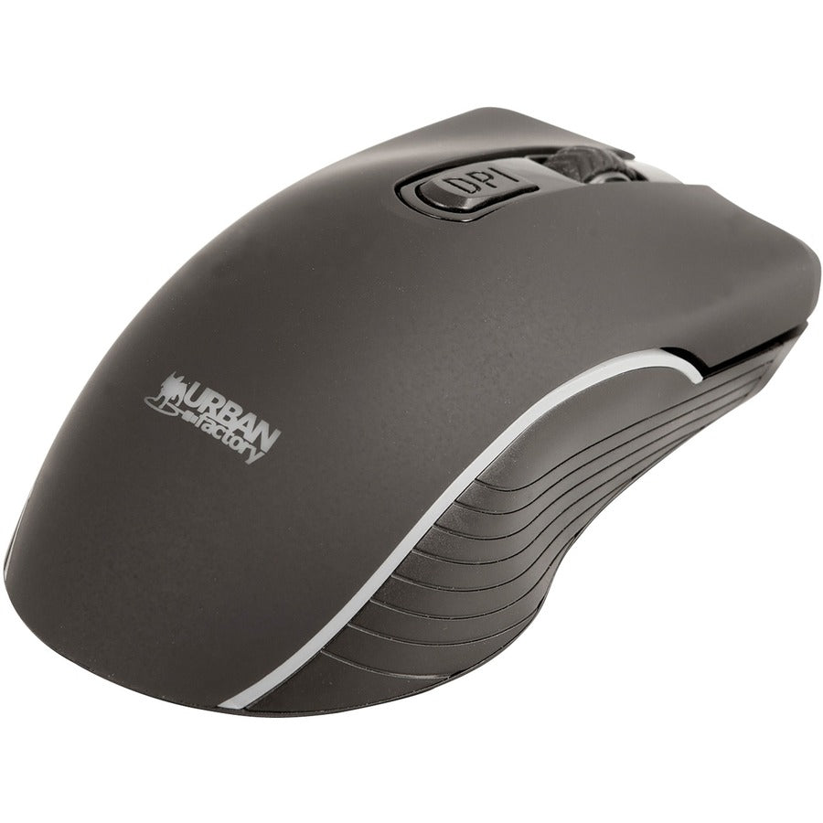 Urban Factory ONLEE Mouse - Bluetooth/Radio Frequency - USB - Optical - 6 Button(s) - Black