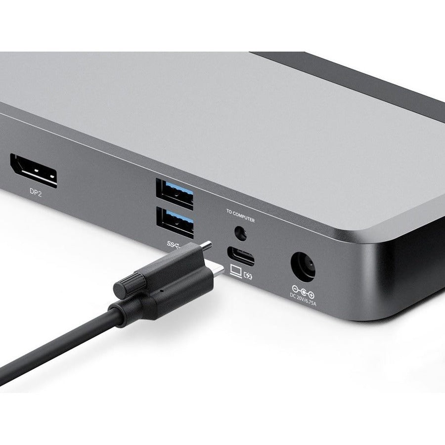 Alogic DX2 USB Type C Docking Station for Notebook - 65 W - Black, Space Gray - TAA Compliant