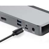 Alogic DX2 USB Type C Docking Station for Notebook - 65 W - Black, Space Gray - TAA Compliant