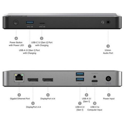 Alogic USB Type C Docking Station for Monitor, Notebook - 100 W - Black, Space Gray - TAA Compliant