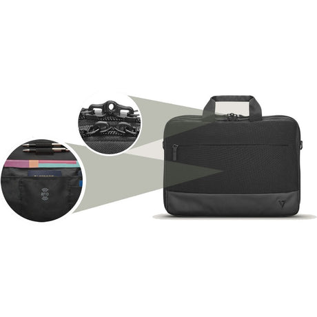 V7 Eco-Friendly CCP13-ECO-BLK Carrying Case (Briefcase) for 33 cm (13") to 33.8 cm (13.3") Notebook, Smartphone, Accessories, ID Card - Black