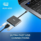Adesso AUH-4010 USB Type C Docking Station for Notebook, Monitor, Projector, TV - Charging Capability - TAA Compliant