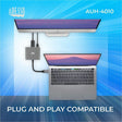 Adesso AUH-4010 USB Type C Docking Station for Notebook, Monitor, Projector, TV - Charging Capability - TAA Compliant