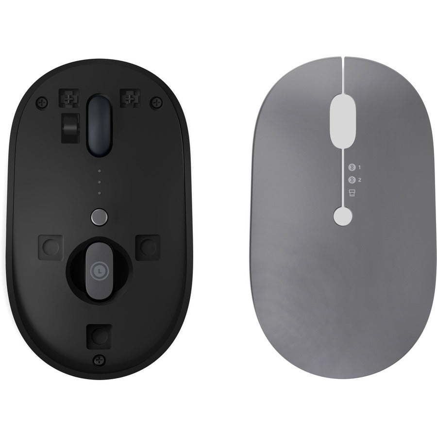 Lenovo GO Mouse - Bluetooth/Radio Frequency - USB Type C - Blue Optical - 5 Button(s) - 6 Programmable Button(s) - Black