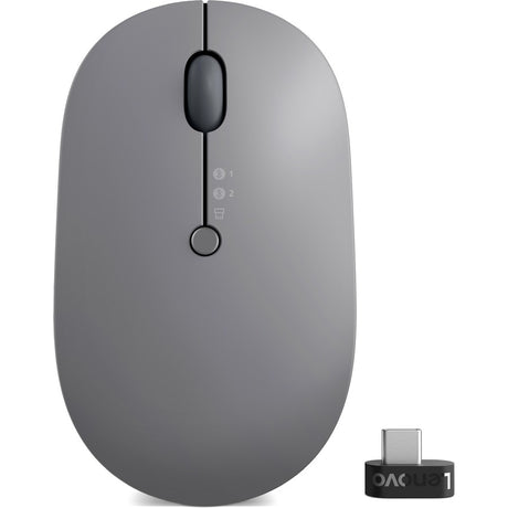 Lenovo GO Mouse - Bluetooth/Radio Frequency - USB Type C - Blue Optical - 5 Button(s) - 6 Programmable Button(s) - Black