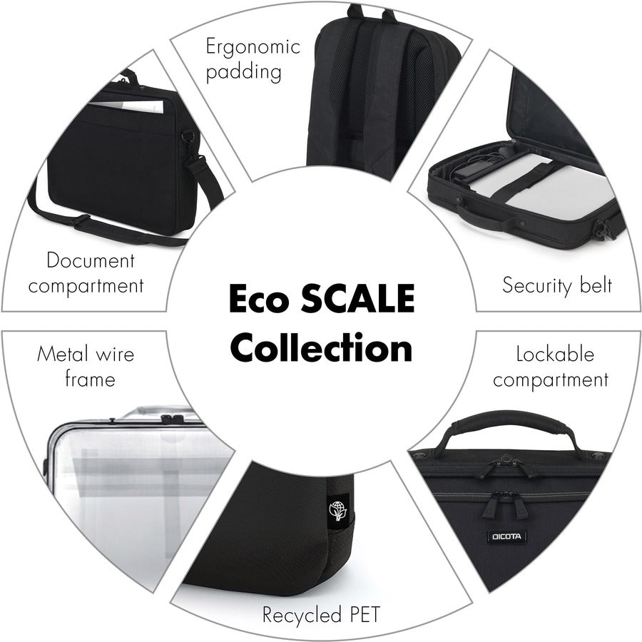 Dicota Eco SCALE Carrying Case (Backpack) for 33 cm (13") to 39.6 cm (15.6") Notebook, Tablet - Black
