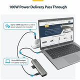 StarTech.com USB-C Multiport Adapter Hub, USB-C to 4K 60Hz HDMI, Gigabit Ethernet and 100W Charging for Macbook Pro / Air and Windows
