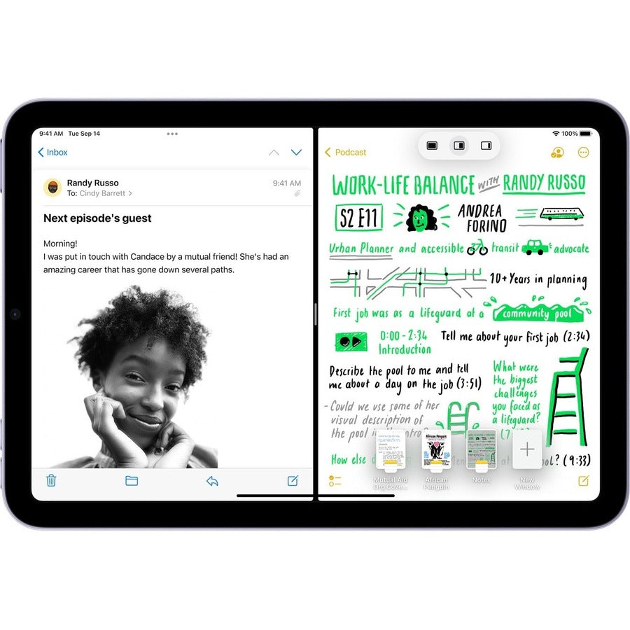 Apple iPad mini (6th Generation) Tablet - 21.1 cm (8.3") - Apple A15 Bionic Hexa-core - 4 GB - 256 GB Storage - iPadOS 15 - 5G - Purple