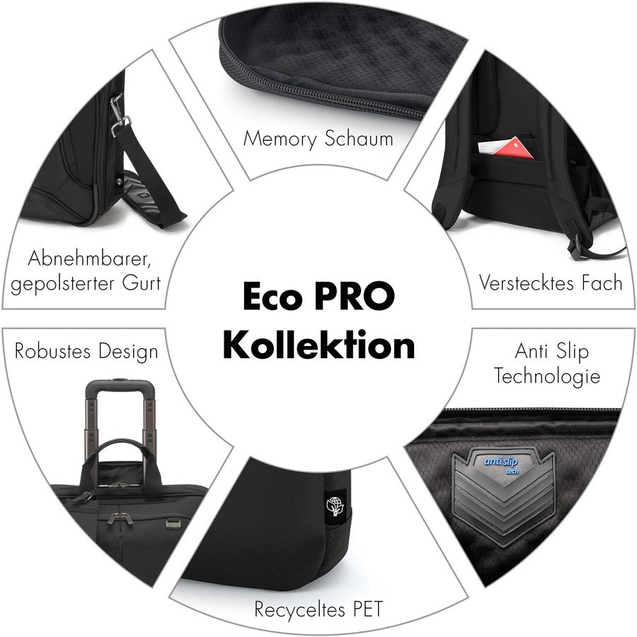 Dicota Eco Backpack PRO Carrying Case (Backpack) for 32.8 cm (12.9") to 43.9 cm (17.3") Notebook - Black