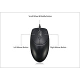 Adesso HC-3003PS Mouse - PS/2 - Optical - 3 Button(s) - Black