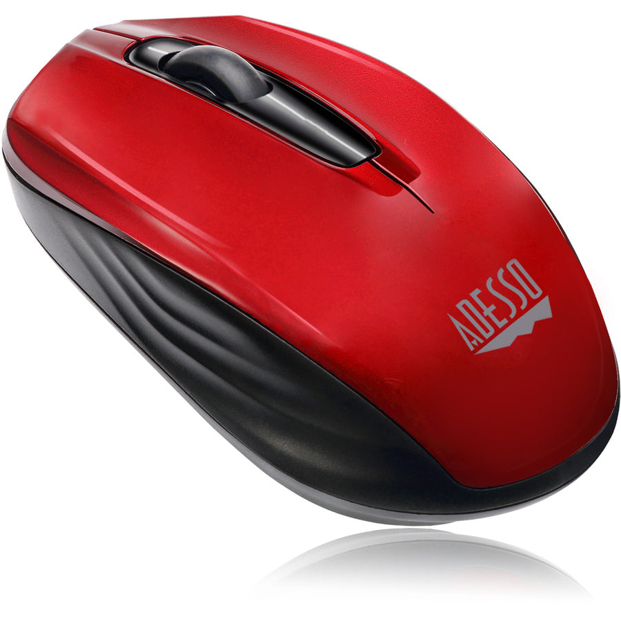 Adesso iMouse S50R Mouse - Radio Frequency - USB - Optical - 3 Button(s) - Red