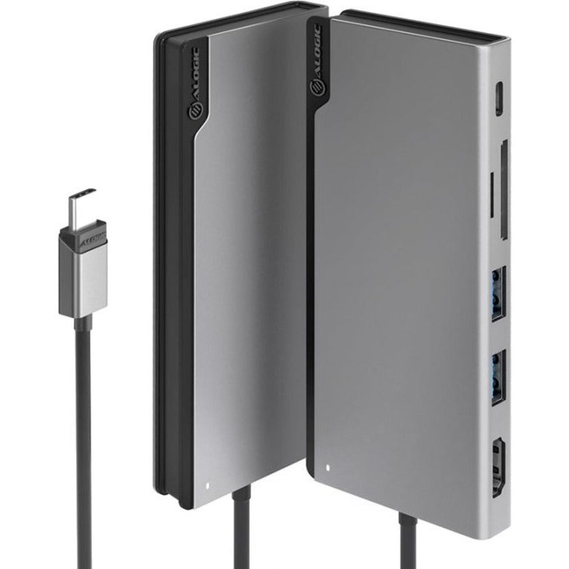 Alogic Ultra Dock UNI Gen 2 USB Type C Docking Station for Notebook, Tablet, Smartphone - Memory Card Reader - SD - 100 W - Space Gray