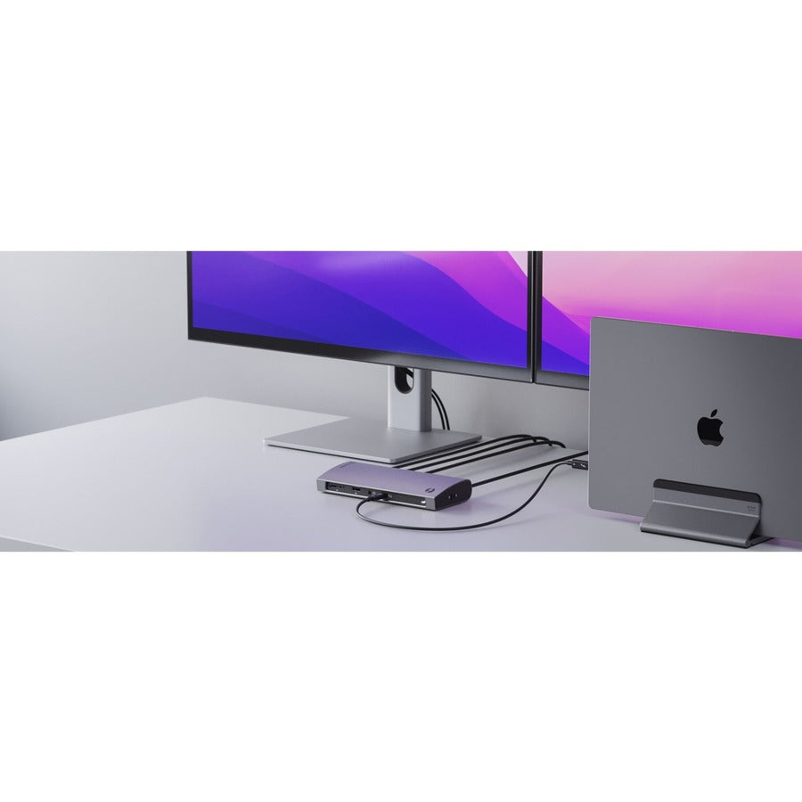 Alogic BLAZE USB Type C, Thunderbolt 3, Thunderbolt 4 Docking Station for Monitor, Hard Drive, Desktop PC, Notebook - Memory Card Reader - SD - Space Gray - TAA Compliant