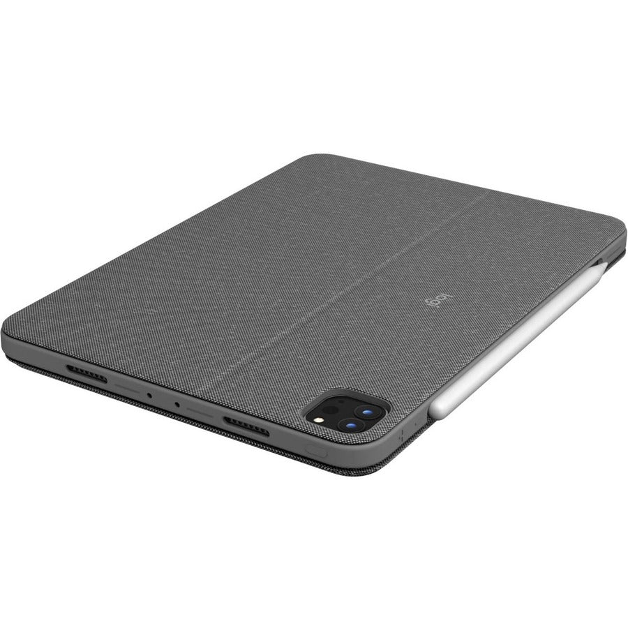 Logitech Combo Touch Keyboard/Cover Case for 32.8 cm (12.9") Apple, Logitech iPad Pro (5th Generation) Tablet - Oxford Gray