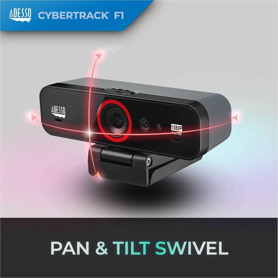Adesso CyberTrack F1 Webcam - 2.1 Megapixel - 30 fps - USB 2.0 - 1 Each