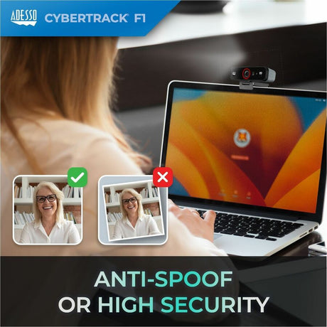 Adesso CyberTrack F1 Webcam - 2.1 Megapixel - 30 fps - USB 2.0 - 1 Each