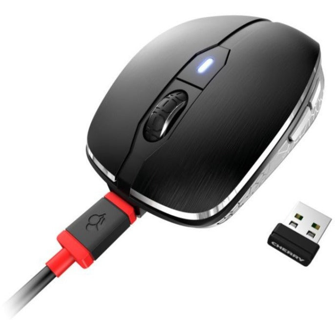 CHERRY MW 8C Advance Mouse - Bluetooth/Radio Frequency - USB - Laser - 6 Button(s) - Black - 1
