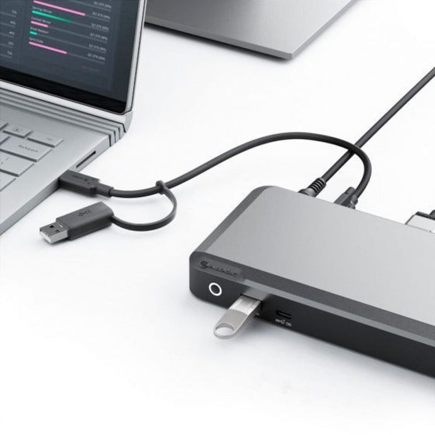 Alogic USB Type A, USB Type C Docking Station for Notebook - 100 W - Space Gray - Desktop - TAA Compliant