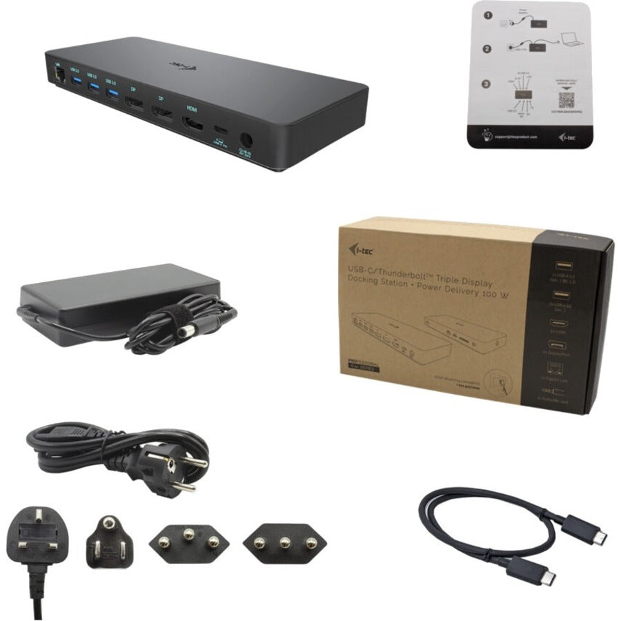 i-tec USB Type C, Thunderbolt Docking Station for Tablet, Notebook, Monitor, Keyboard, Desktop PC, Smartphone, Mouse, Headset, Workstation - Memory Card Reader - SD - 130 W