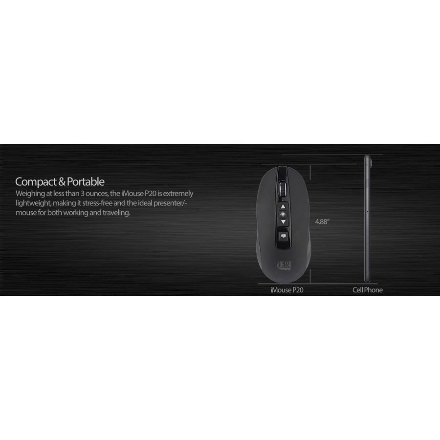 Adesso iMouse P20 Mouse/Presentation Pointer - Radio Frequency - USB