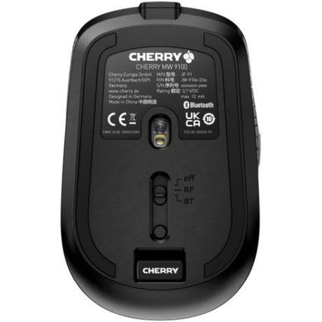 CHERRY MW 9100 Mouse - Bluetooth/Radio Frequency - USB - Optical - 6 Button(s) - Black - 1