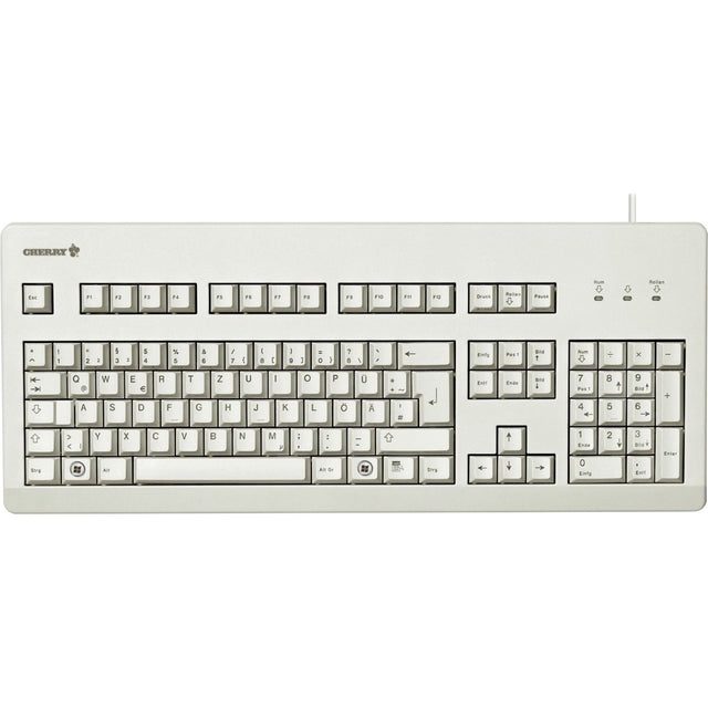 CHERRY G80-3000 Keyboard - Cable Connectivity - USB, PS/2 Interface - English (UK) - Light Grey
