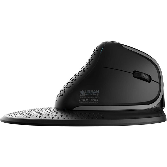 Urban Factory ERGO MAX EPM50UF Mouse - Bluetooth/Radio Frequency - USB Type C - Optical - 7 Button(s) - Black