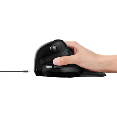 Urban Factory ERGO MAX EPM50UF Mouse - Bluetooth/Radio Frequency - USB Type C - Optical - 7 Button(s) - Black