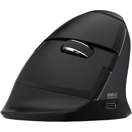 Urban Factory ERGO Mouse - Bluetooth/Radio Frequency - USB Type C, USB Type A - Optical - 6 Button(s) - Black