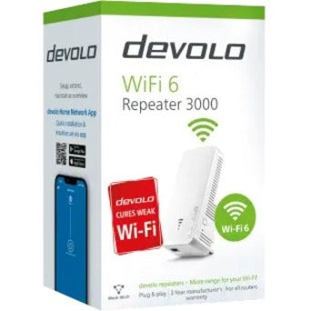 devolo Dual Band IEEE 802.11 a/b/g/n/ac/ax/k/v/r Wireless Range Extender