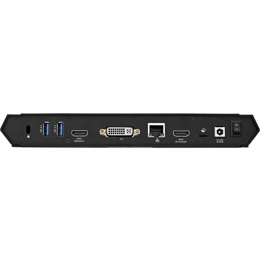 V7 USB Type C Docking Station - Charging Capability - 100 W - Black