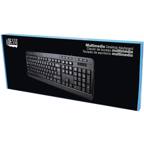 Adesso AKB-132UB Keyboard - Cable Connectivity - USB, PS/2 Interface - English (UK)