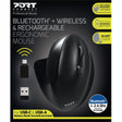 Port Connect Professional Mouse - Bluetooth - USB Type C, USB Type A - Optical - 5 Button(s) - 1