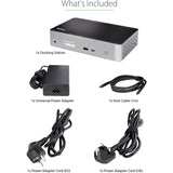 StarTech.com USB-C Dock, 4K 60Hz Quad Monitor DisplayPort & HDMI, Universal USB C Docking Station, 100W Power Delivery, USB Hub 1C/3A, GbE