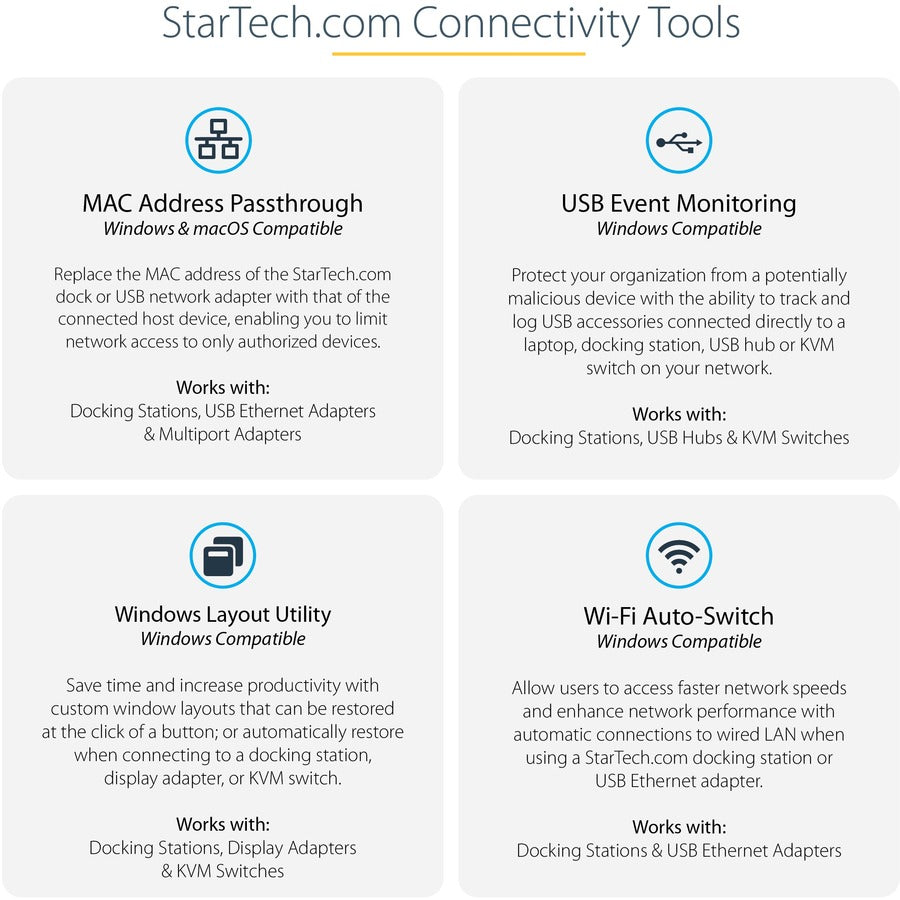 StarTech.com USB-C Dock, 4K 60Hz Quad Monitor DisplayPort & HDMI, Universal USB C Docking Station, 100W Power Delivery, USB Hub 1C/3A, GbE