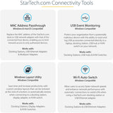 StarTech.com USB-C Dock, 4K 60Hz Quad Monitor DisplayPort & HDMI, Universal USB C Docking Station, 100W Power Delivery, USB Hub 1C/3A, GbE