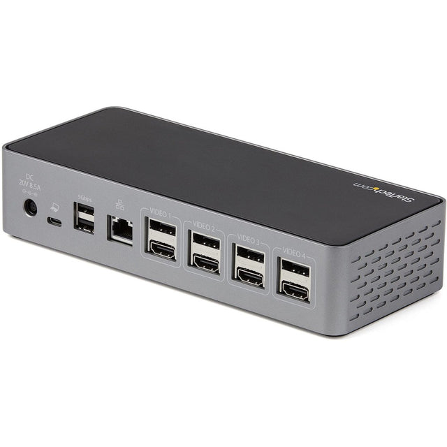 StarTech.com USB-C Dock, 4K 60Hz Quad Monitor DisplayPort & HDMI, Universal USB C Docking Station, 100W Power Delivery, USB Hub 1C/3A, GbE