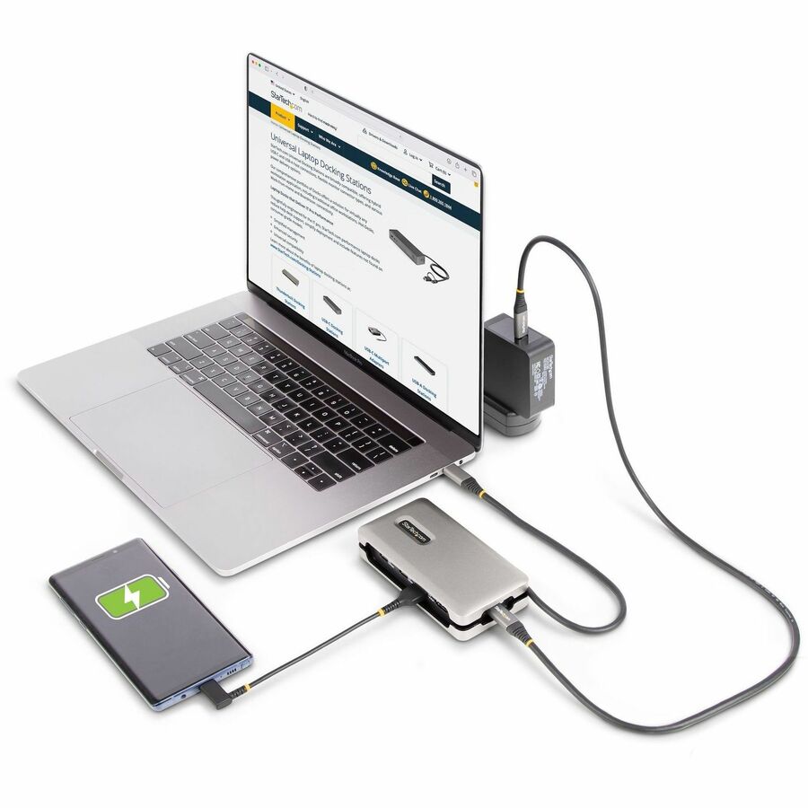 StarTech.com USB-C Multiport Adapter, 4K 60Hz HDMI (HDR), USB 3.2 Gen 2 10Gbps Hub (2xUSB-C/1xUSB-A), 100W PD Pass-Through, GbE, Mini Dock