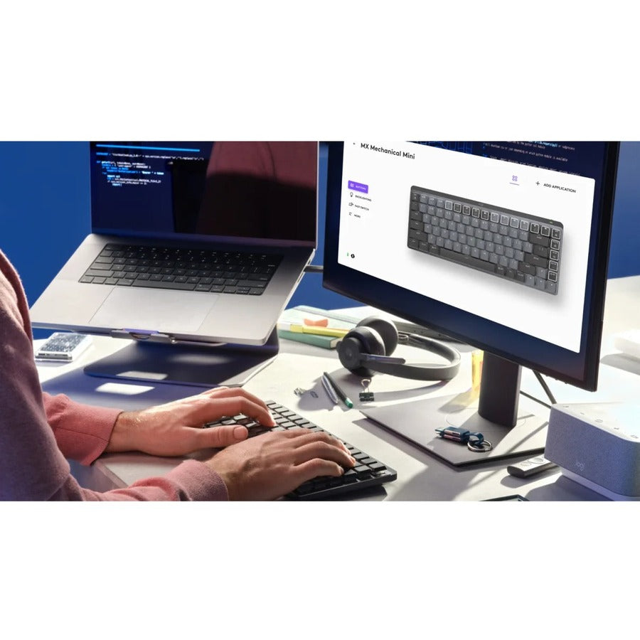 Logitech MX Mechanical Keyboard - Wireless Connectivity - French - AZERTY Layout - Graphite Grey